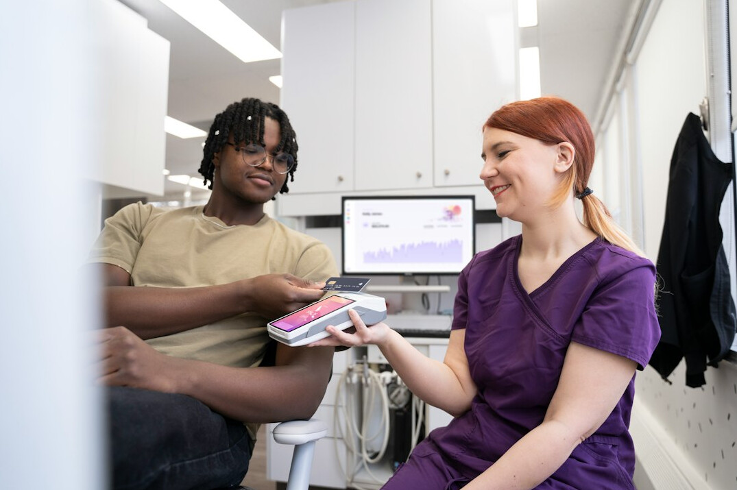 nurse using tablet for training