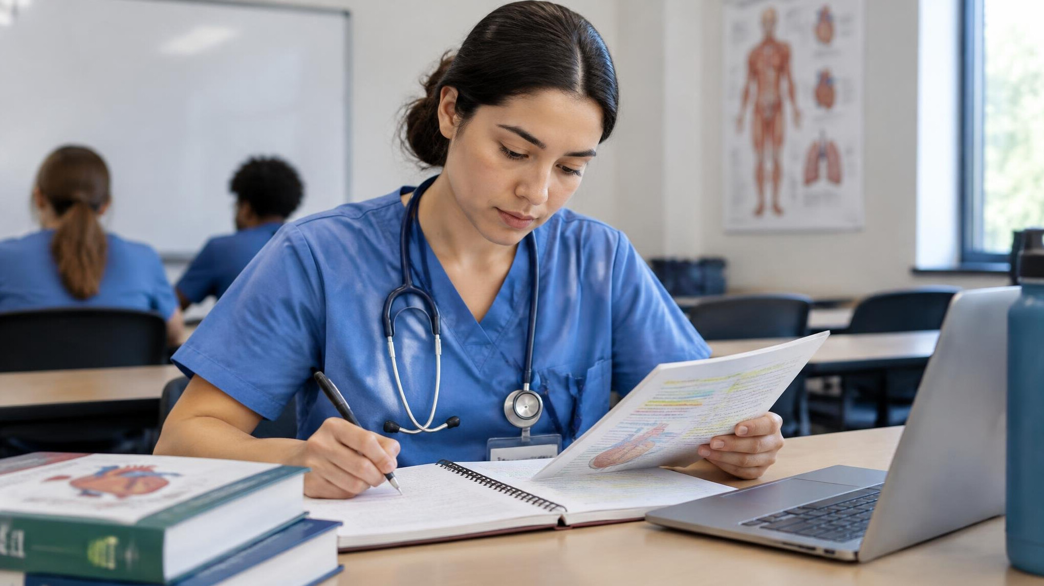 nurse reviewing notes