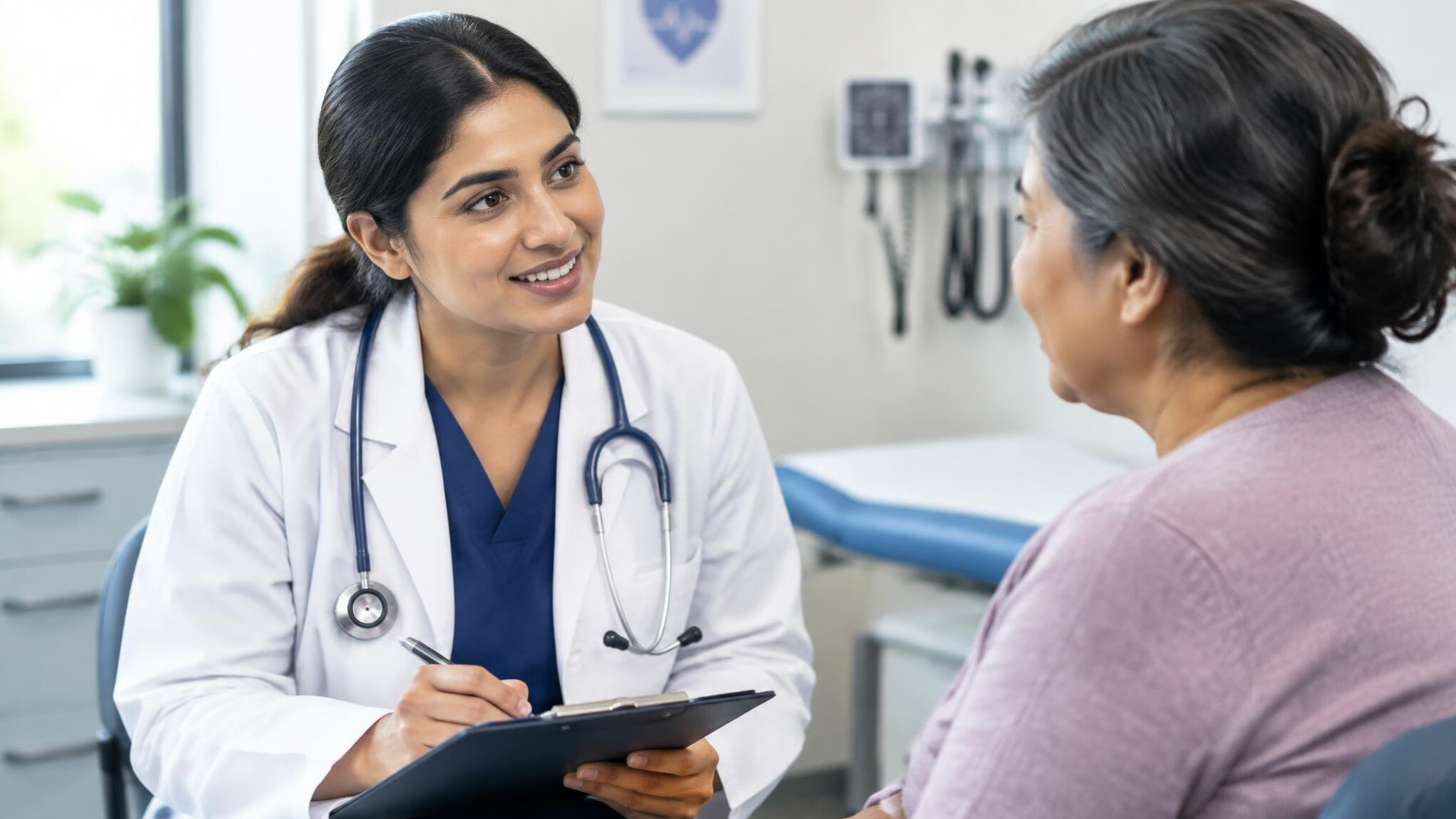 healthcare professional consulting patient