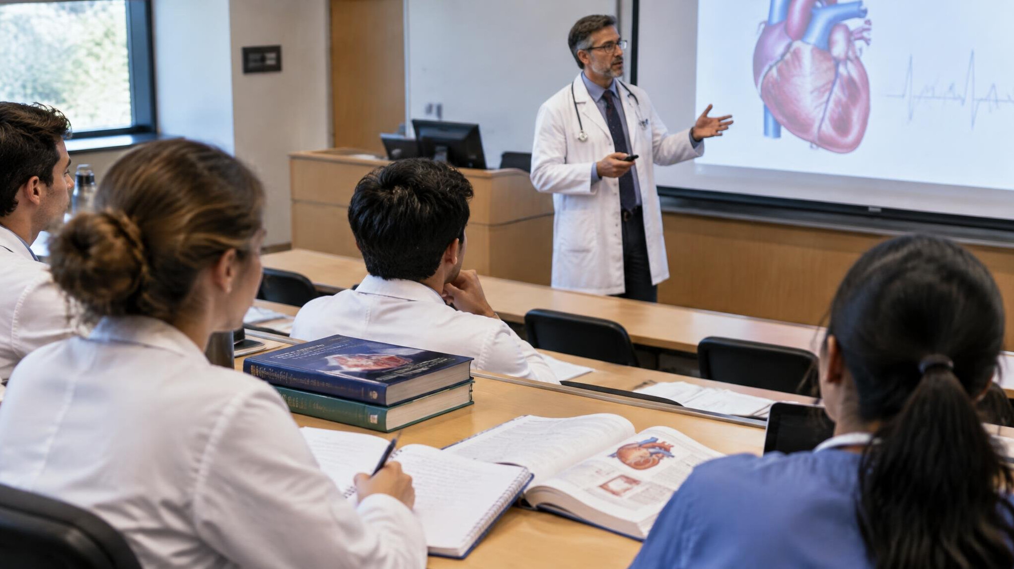doctor in lecture hall